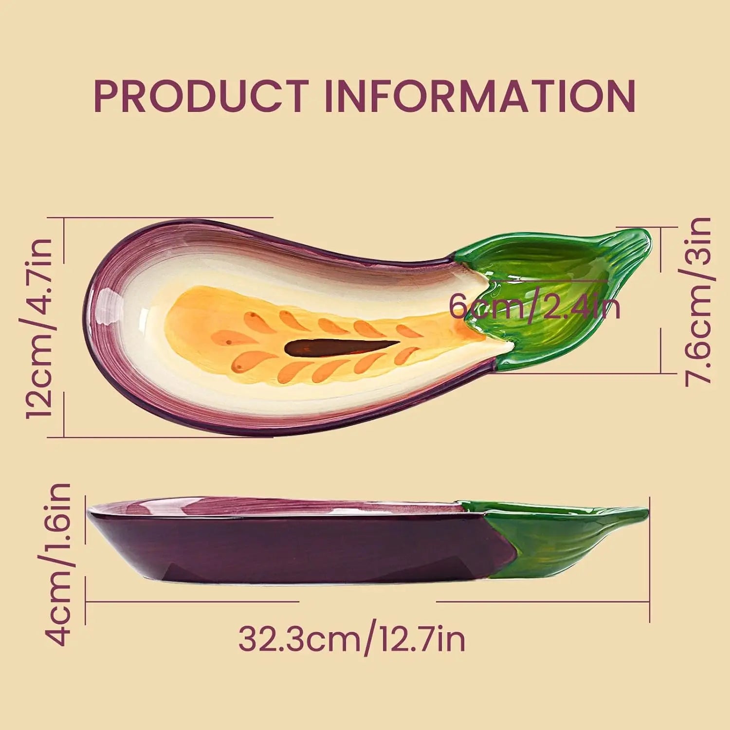 "Purple Eggplant" Creative Chip & Dip Serving Platter – Fun Snack Tray
