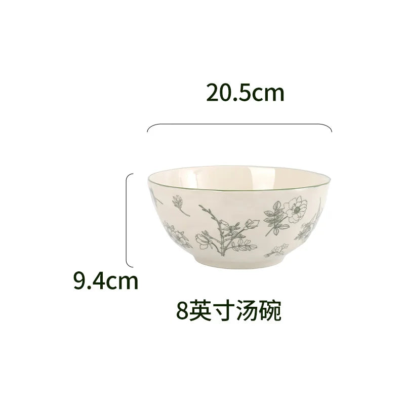 Vintage Charm Heat-Resistant Ceramic Dinnerware Set – Lead-Free & Microwavable