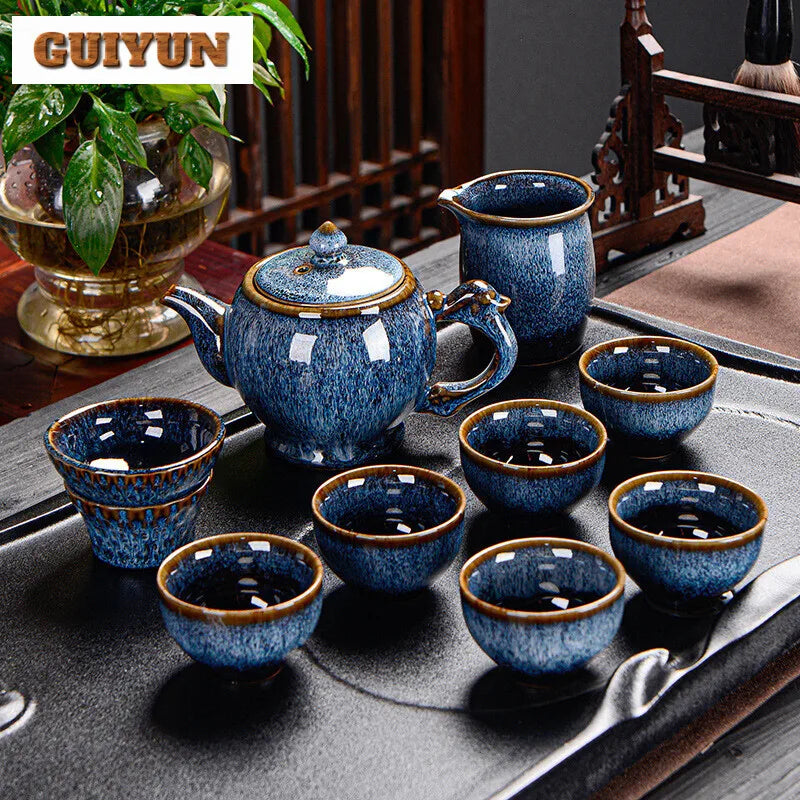 High-End Executive Chinese Tea Set (Ru Ware Edition)