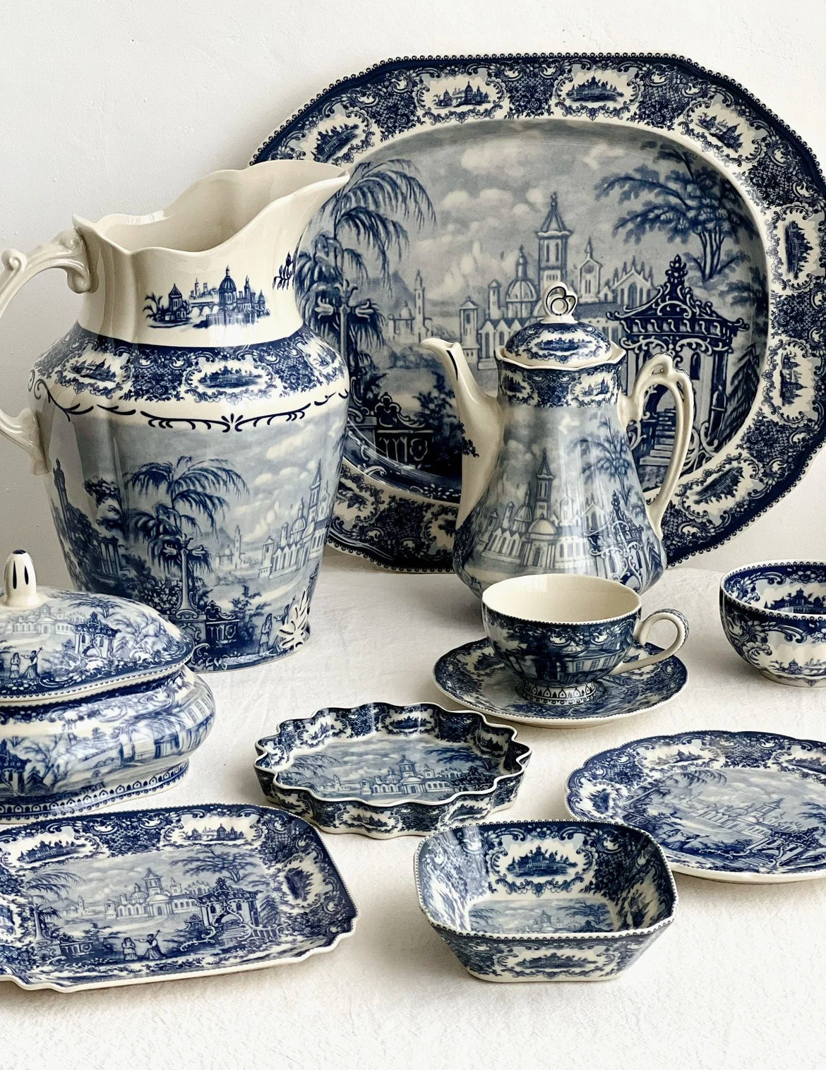 European Masterpiece "Blue Series" Rare Glazed Ceramic Collection – Plates, Vases & Pots