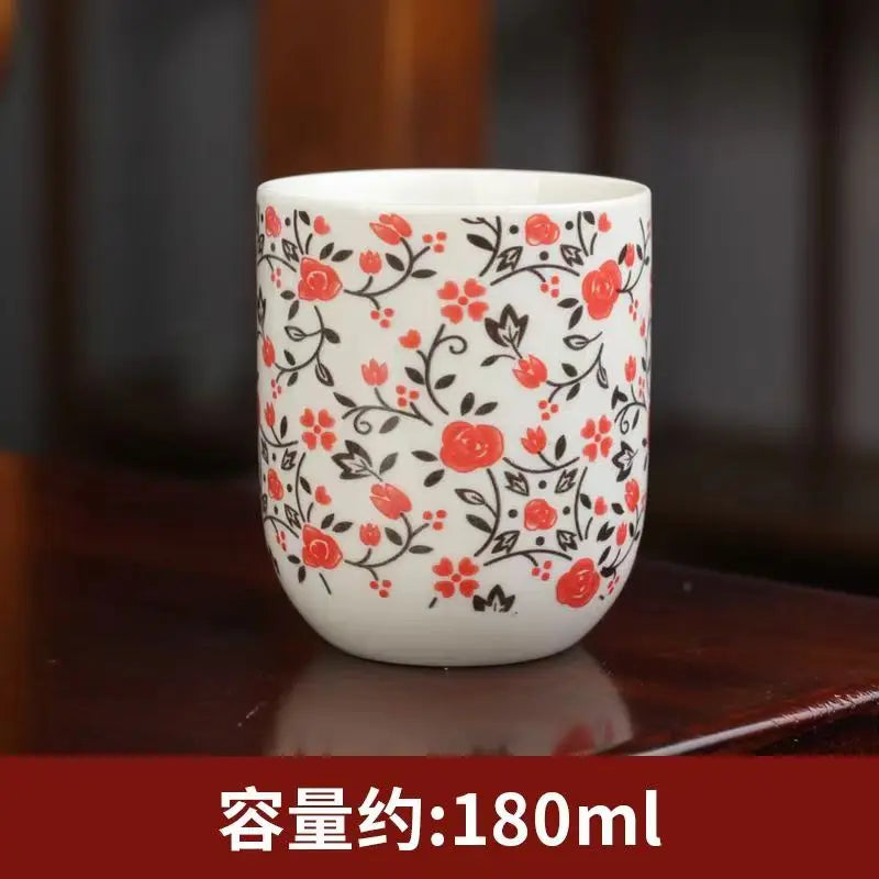 Japanese-Style Hand-Painted Ceramic Tea Set (Under-Glaze)