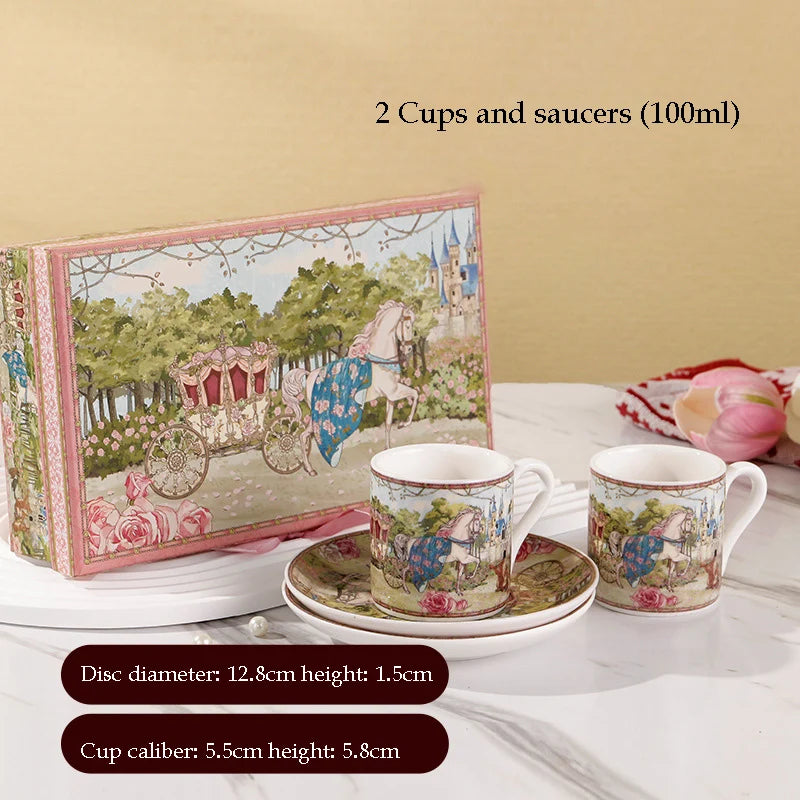 "Fairytale Carriage" Bone China Afternoon Tea Gift Set (Cup, Plate & Cutlery)