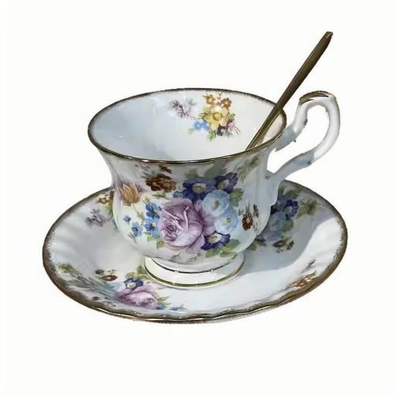 "European Elegance" Exquisite Bone China Coffee Cup & Tea Set