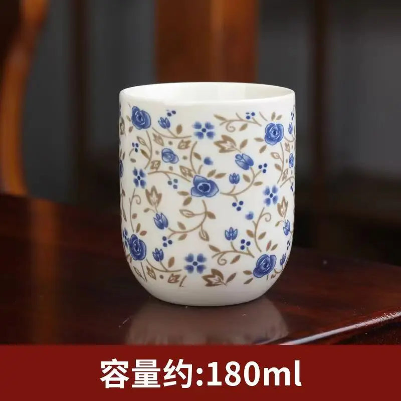 Japanese-Style Hand-Painted Ceramic Tea Set (Under-Glaze)