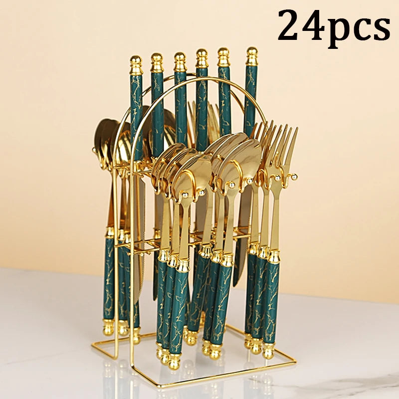 Luxury Marble Flatware with Stand.
