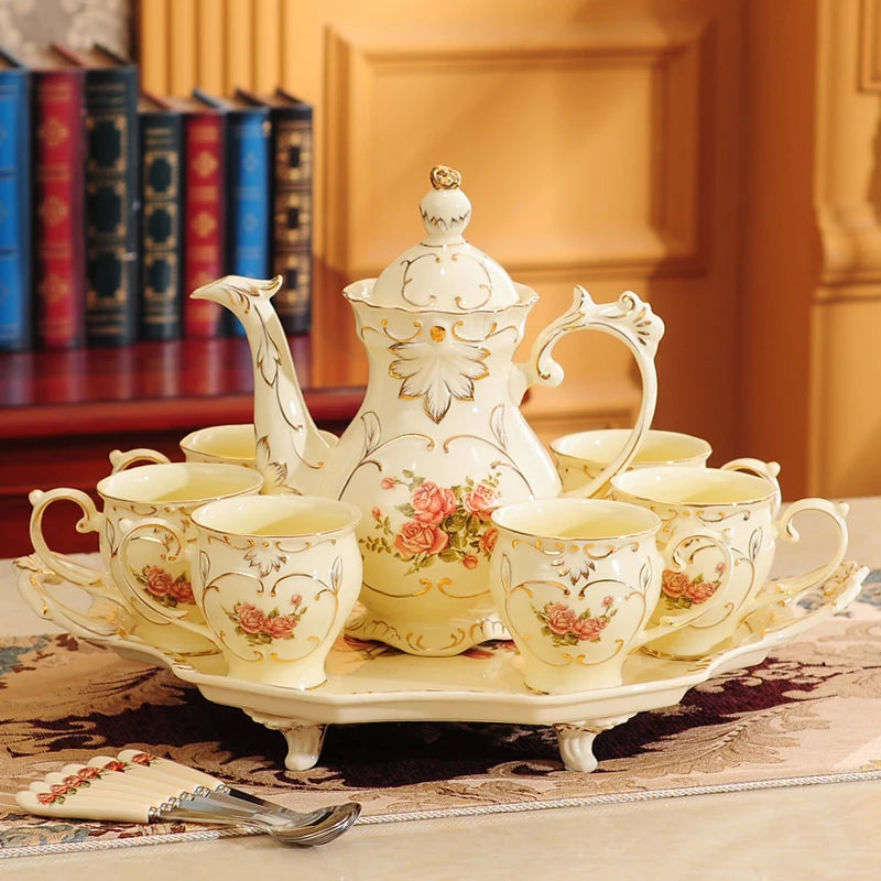 Luxury European Ceramic Water & Tea Set (with Tray)