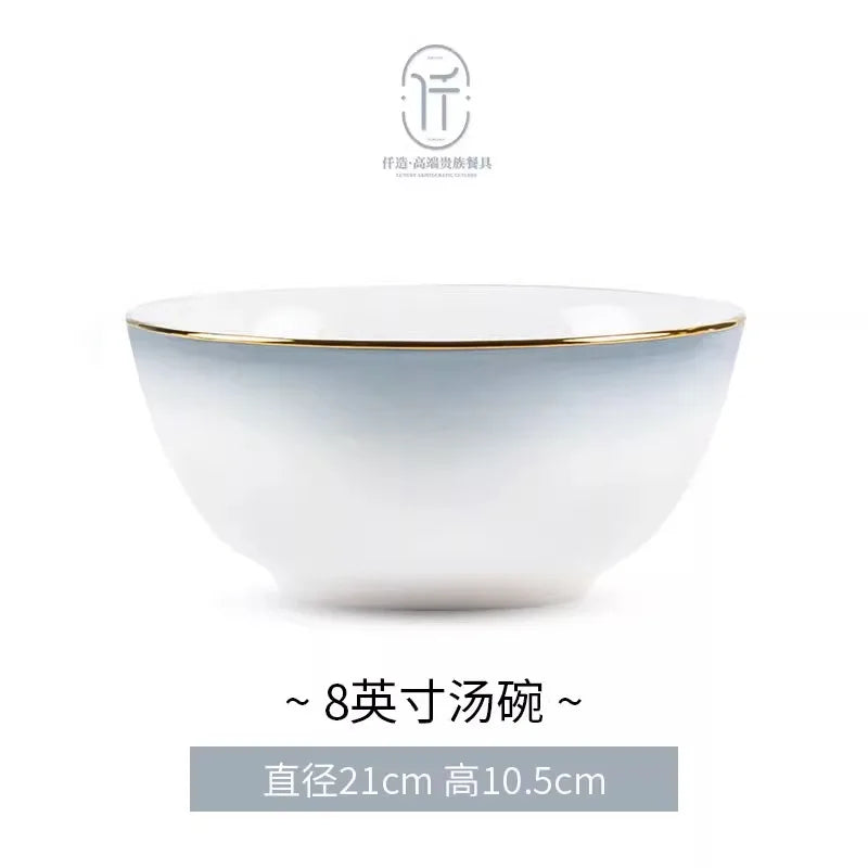 Light Luxury Ceramic Dinner Set (High-Grade)