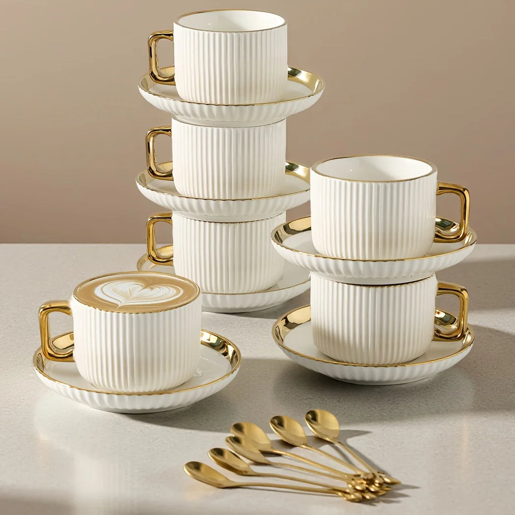 Royal Gold-Rimmed Coffee Cup.
