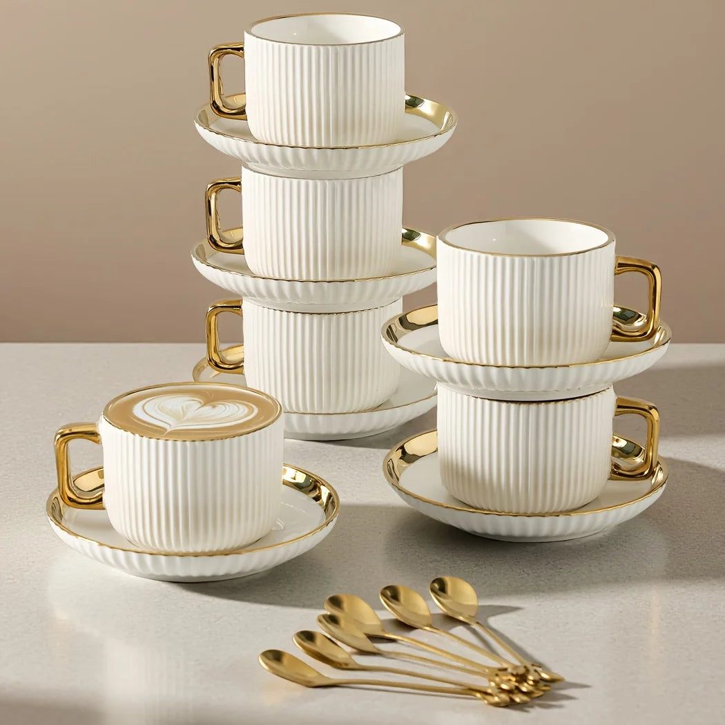 Royal Gold-Rimmed Coffee Cup.