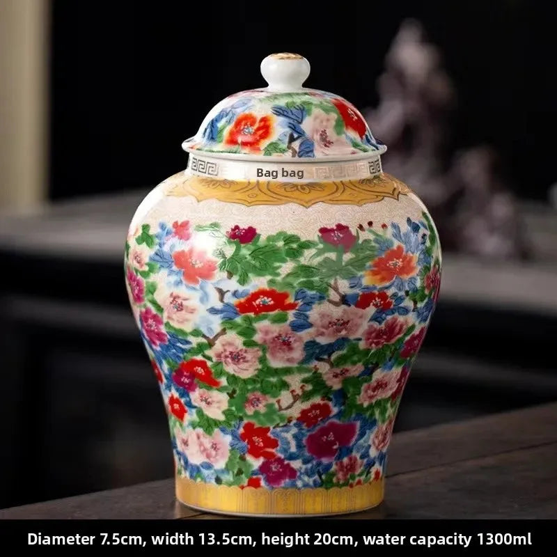 Classic Blue & White Porcelain Tea Canister – Moisture-Proof Storage Jar