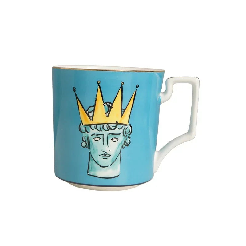 Sea God Creative Ceramic Mug & 8" Plate Set