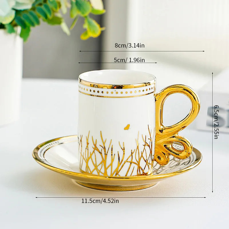 Vintage Flower Tea Cup & Plate Set (Luxury Gift Box)