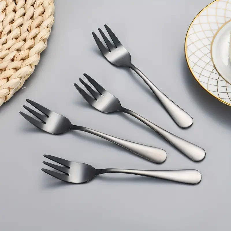 Modern Steel Snack Forks (4Pcs).