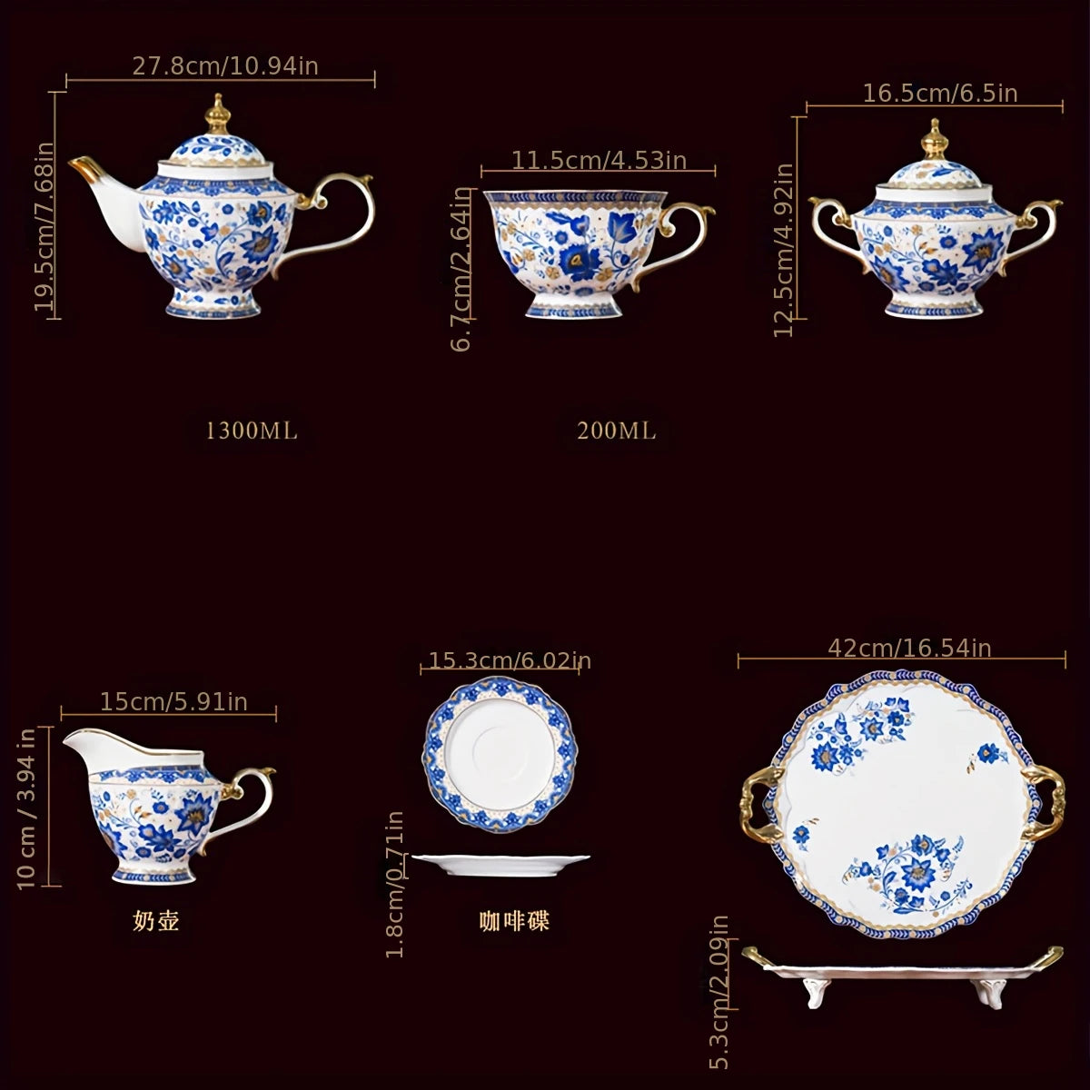 Royal Blue & White Tea Set.