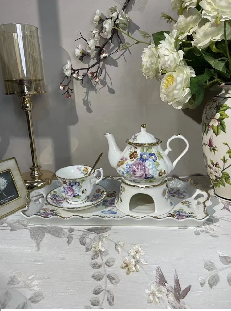 "European Elegance" Exquisite Bone China Coffee Cup & Tea Set