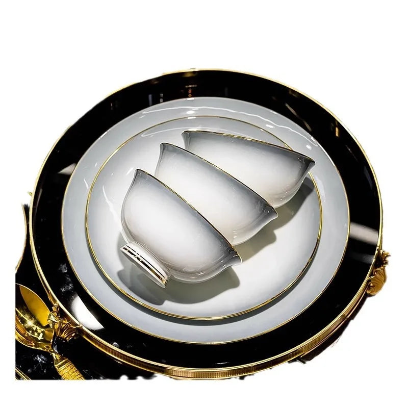 Light Luxury Ceramic Dinner Set (High-Grade)