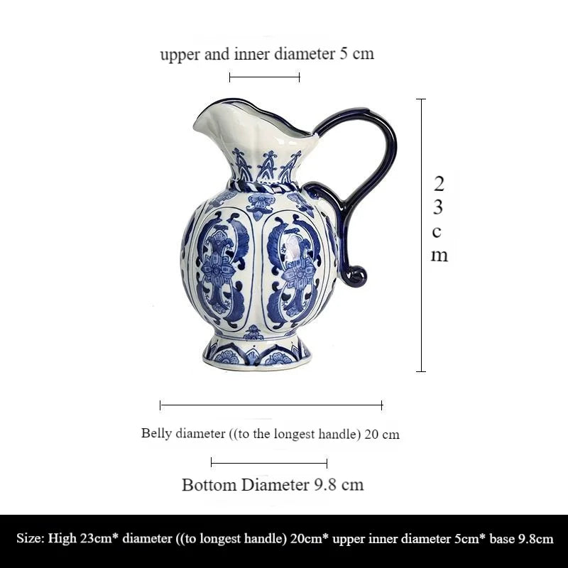 Antique Blue & White Porcelain Flower Vase