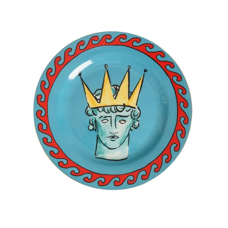Sea God Creative Ceramic Mug & 8" Plate Set