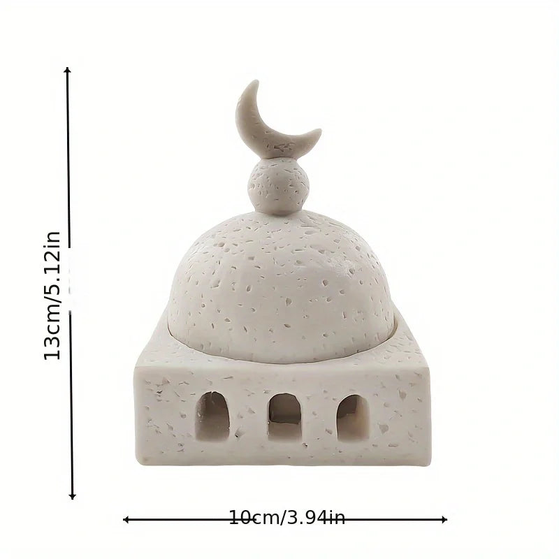 A creative Middle Eastern Moon Castle aromatherapy cup, incense burner decorations, living room office Eid Ramadan decorations i