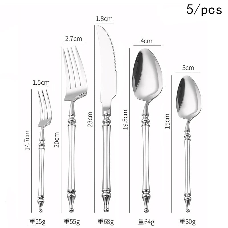 Slim Romantic 304 Stainless Steel Cutlery Set (French Style)