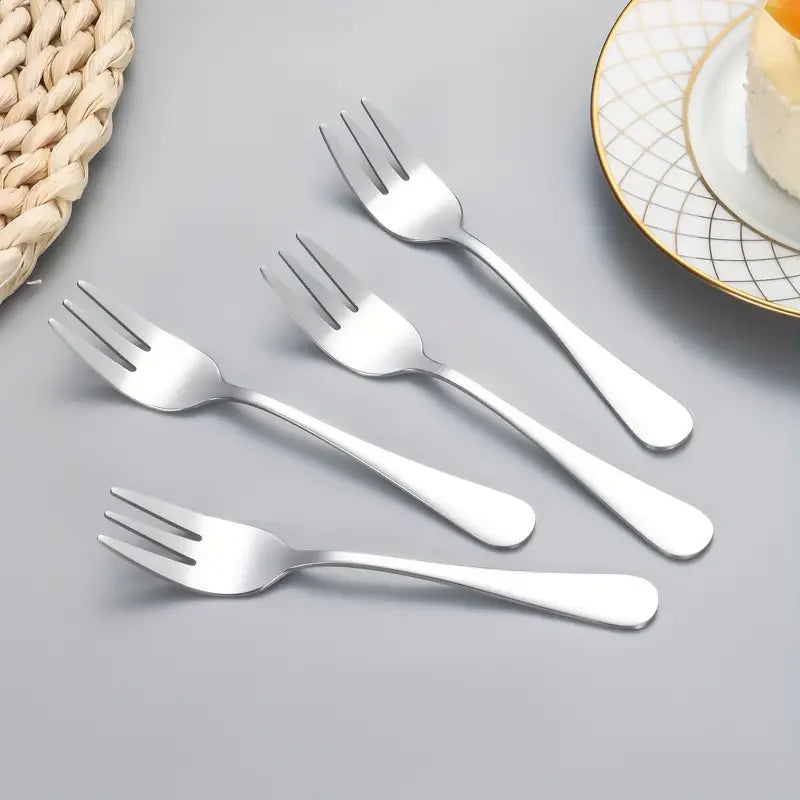 Modern Steel Snack Forks (4Pcs).