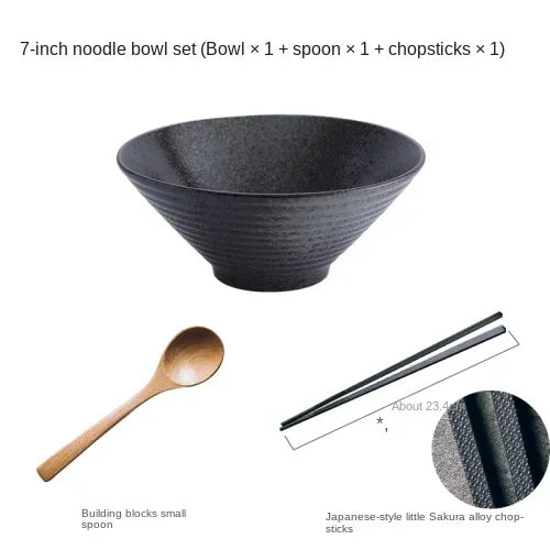 Japanese "Bamboo Hat" Ceramic Ramen Bowl – Creative Conical Noodle & Soup Bowl