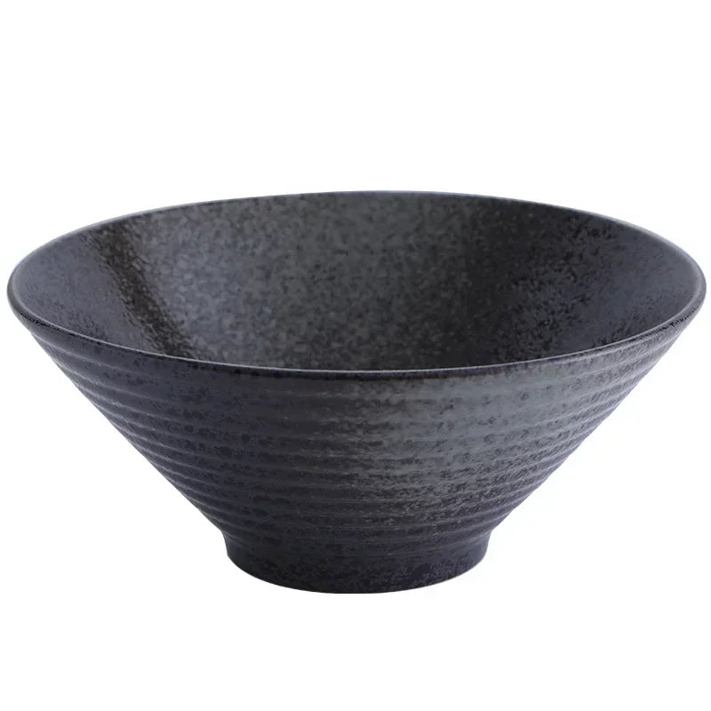 Japanese "Bamboo Hat" Ceramic Ramen Bowl – Creative Conical Noodle & Soup Bowl