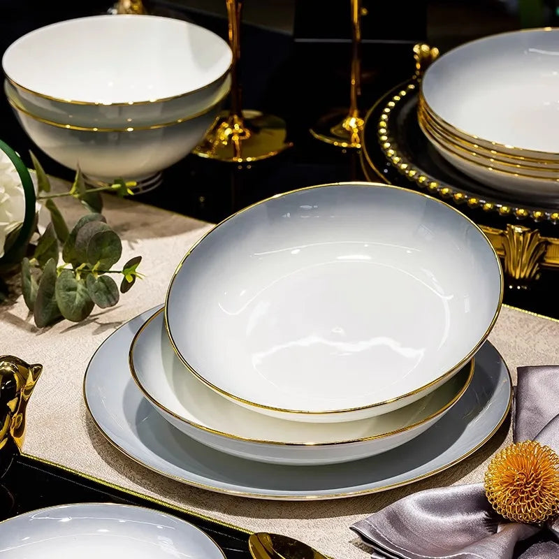 Light Luxury Ceramic Dinner Set (High-Grade)