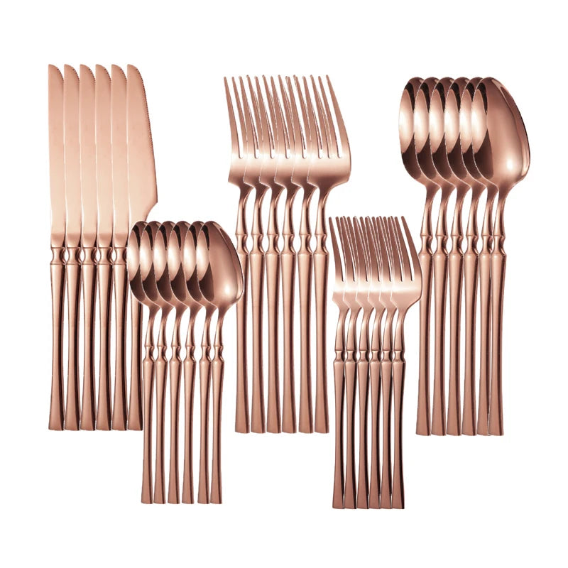 Bright Gold Cutlery Set.