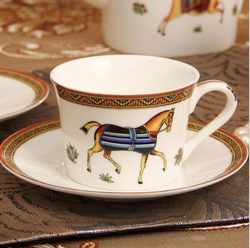 Noble Horse Gold-Rimmed Set.