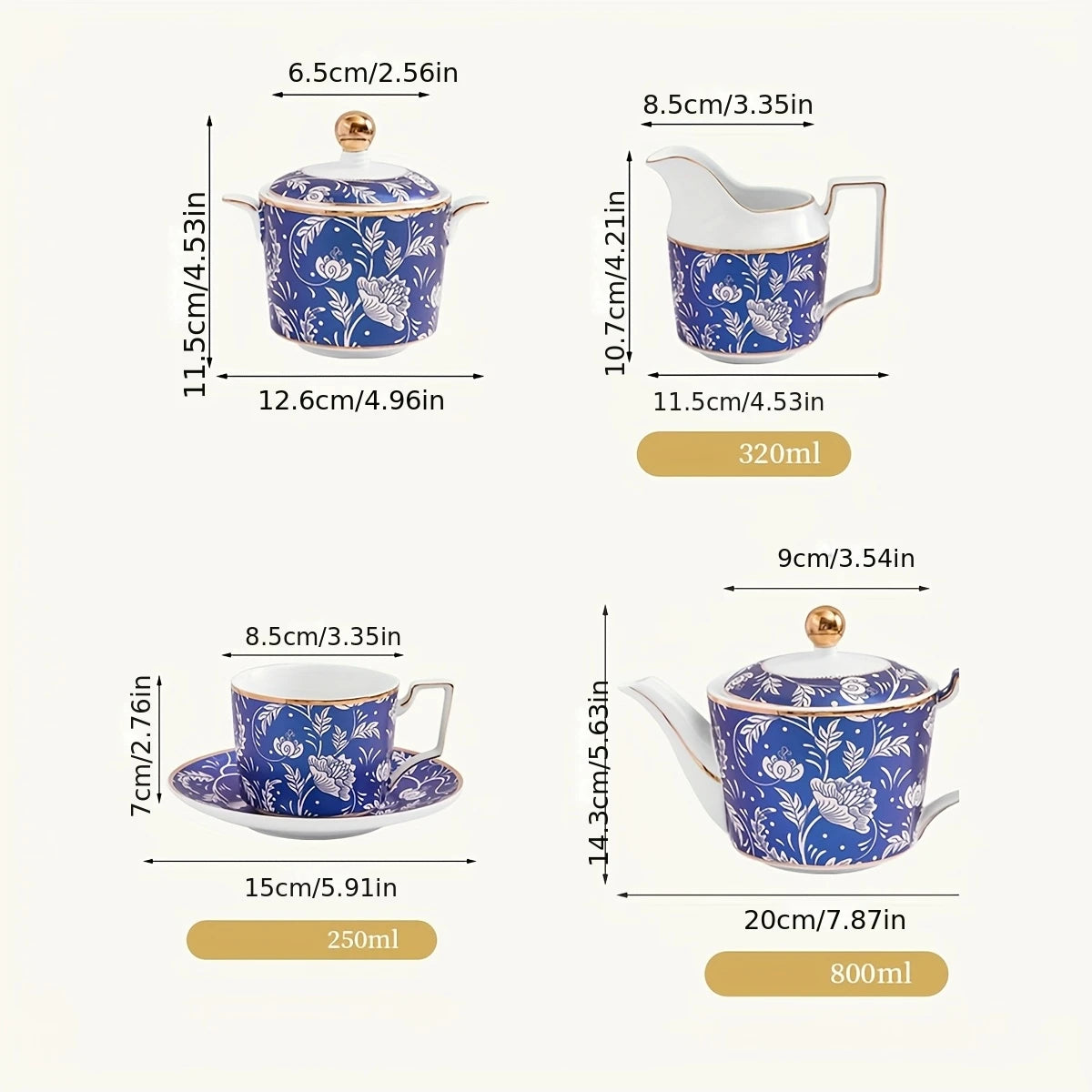 Royal Blue Tea Set.
