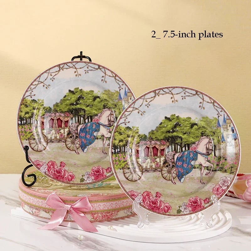 "Fairytale Carriage" Bone China Afternoon Tea Gift Set (Cup, Plate & Cutlery)