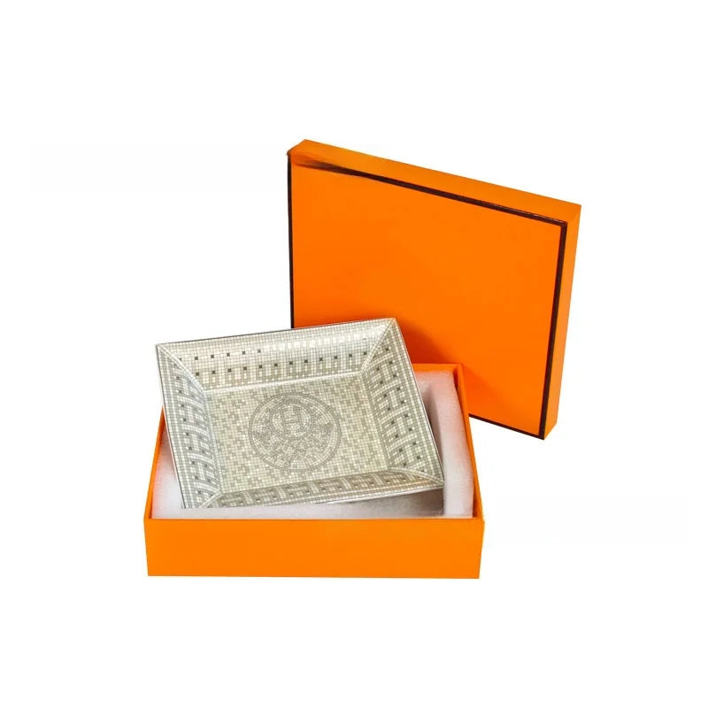 Grey Ceramic Carriage Organizer – European Style Storage Box