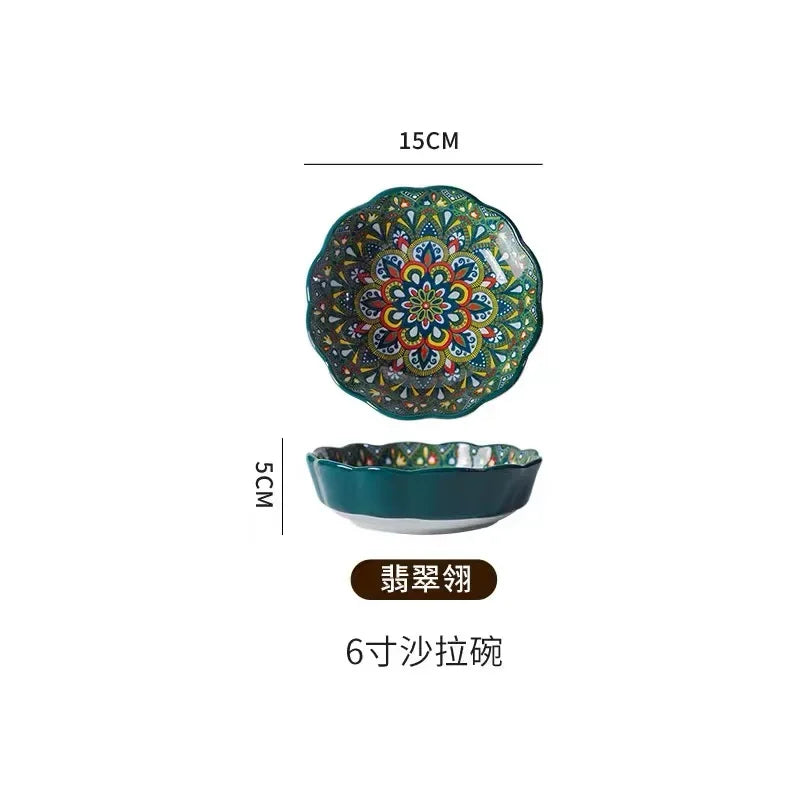 Creative Modern Ceramic Tableware Collection – Handle Bowls & Steak Plates
