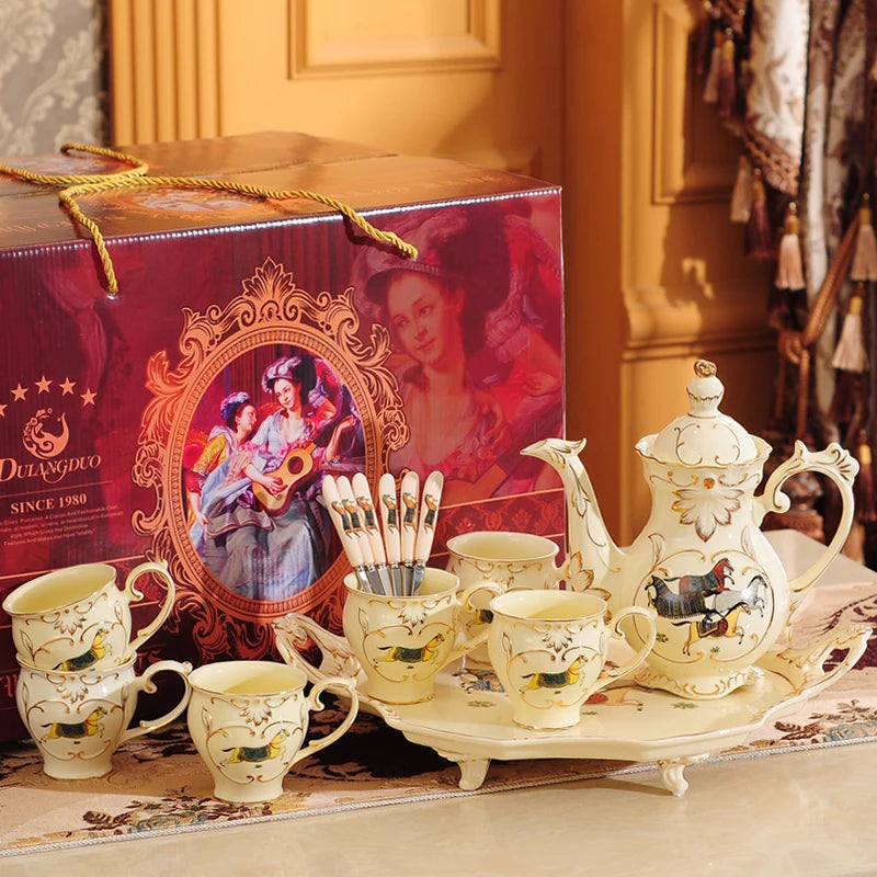 Luxury European Ceramic Water & Tea Set (with Tray)