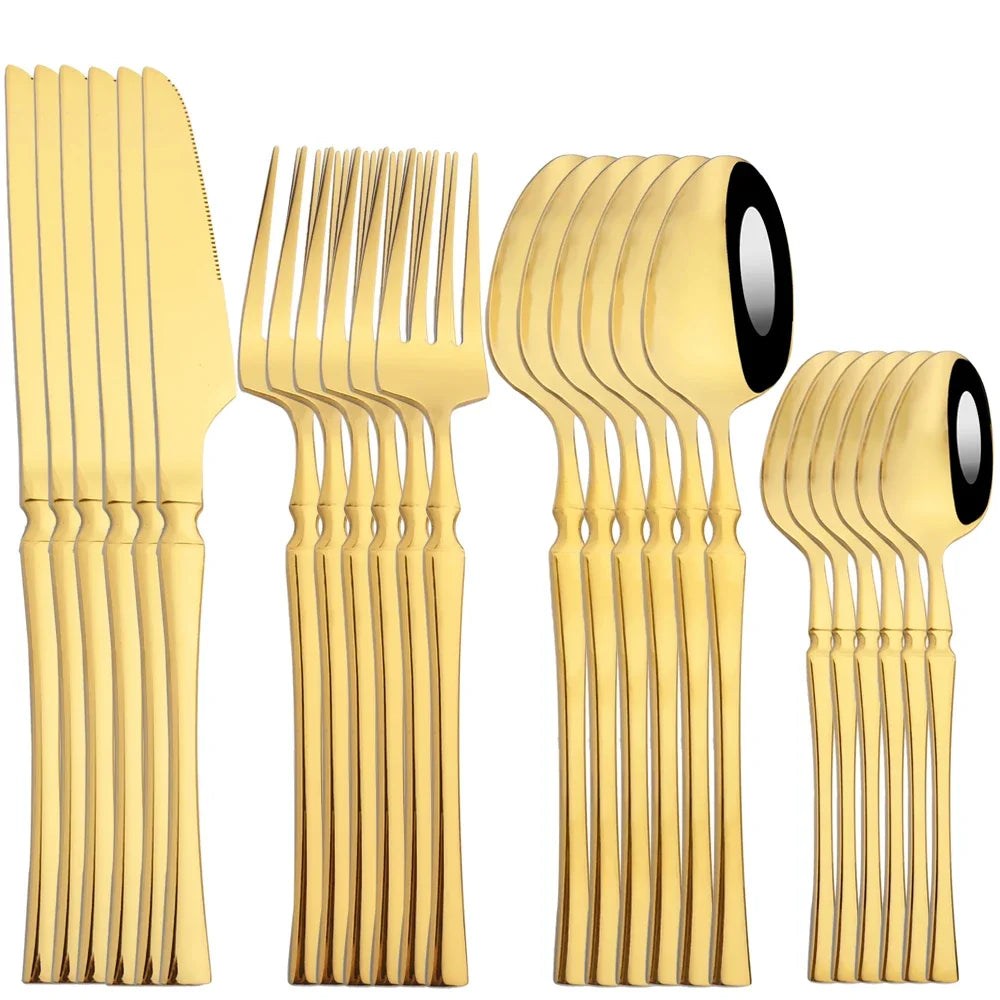 Mirror Gold 24Pcs Cutlery Set.