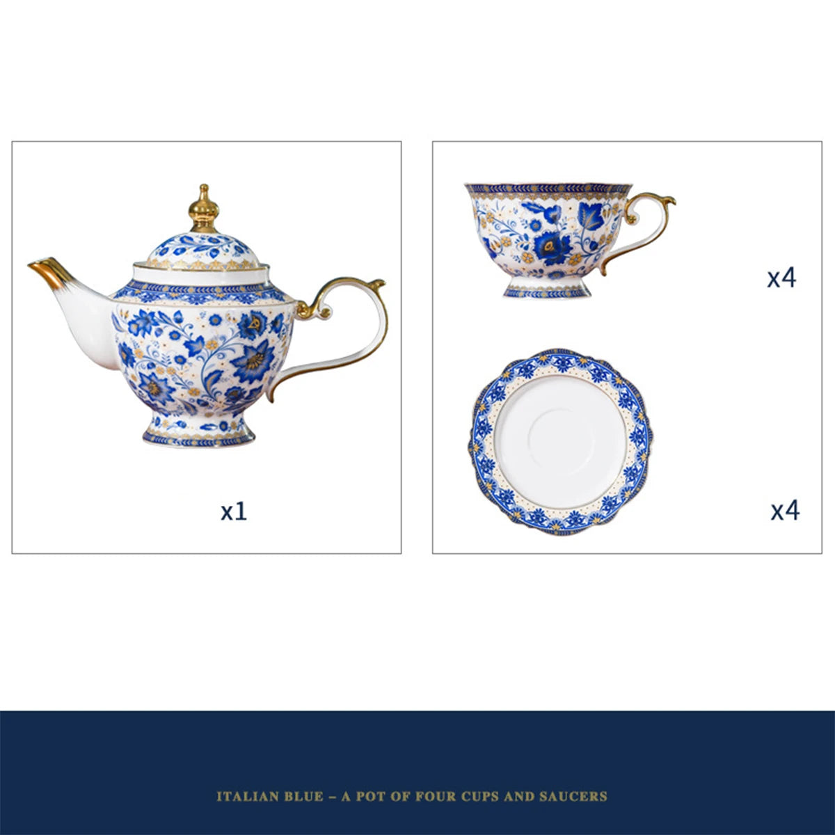Royal Blue & White Tea Set.