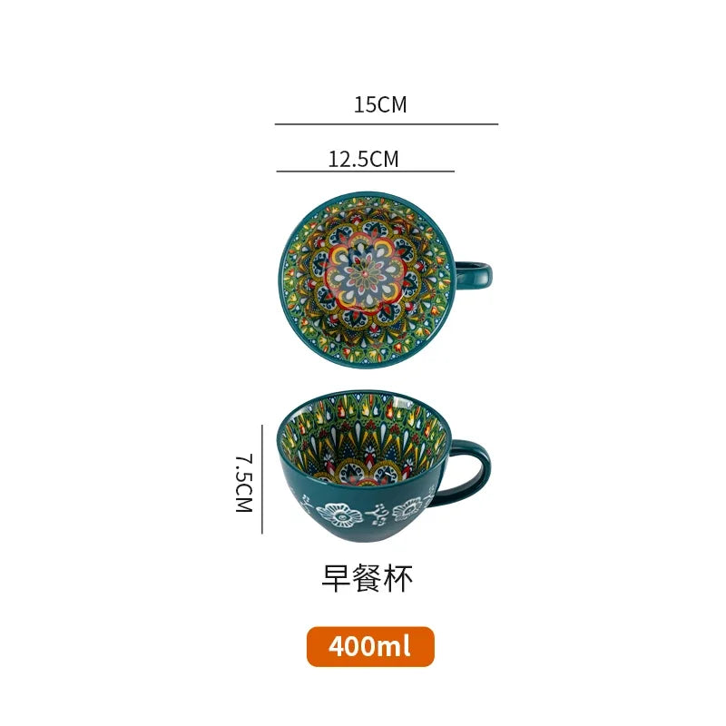 Creative Modern Ceramic Tableware Collection – Handle Bowls & Steak Plates