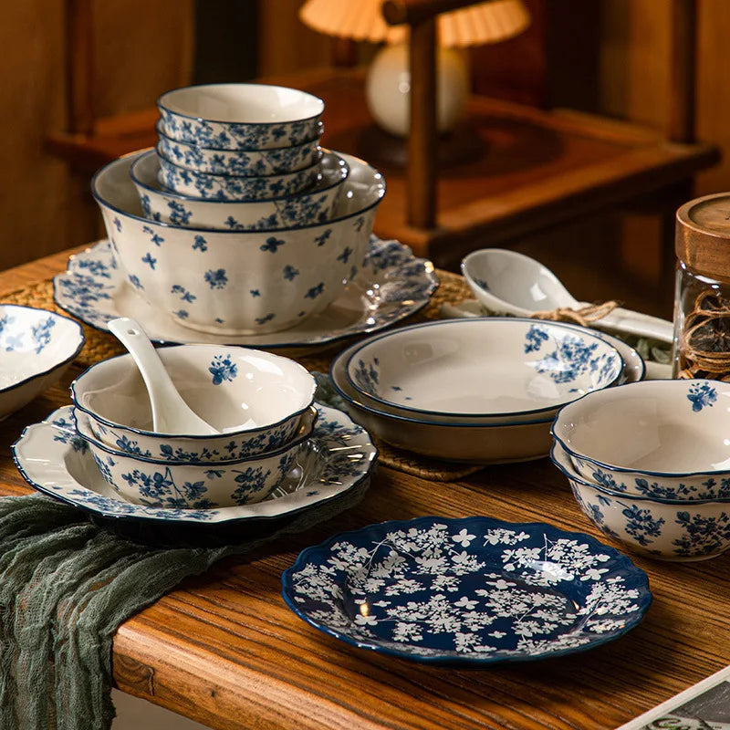 Imperial Glazed Chinese Dinnerware Set – High-End Ceramic Bowls & Plates