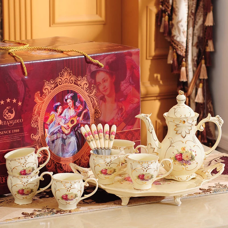Luxury European Ceramic Water & Tea Set (with Tray)