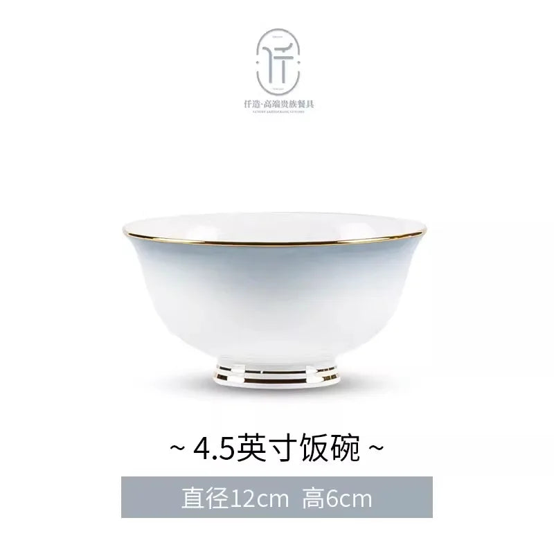 Light Luxury Ceramic Dinner Set (High-Grade)