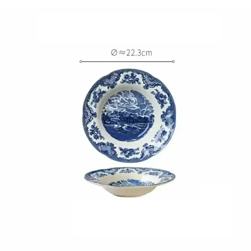 "Palace Blue Castle" American Classic Painted Tea & Dessert Set