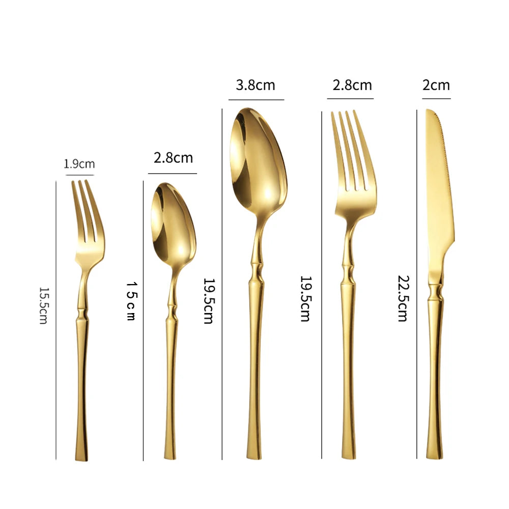 Bright Gold Cutlery Set.