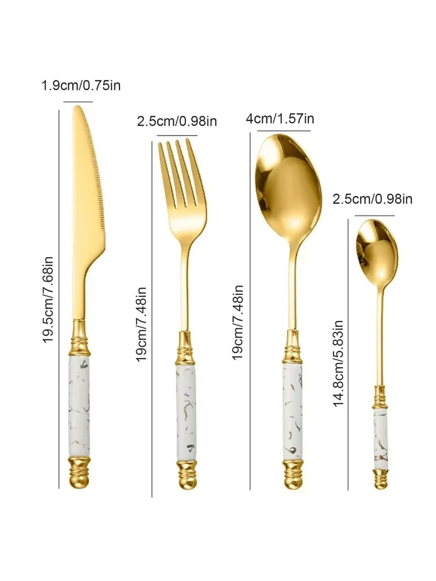 Luxury Marble Flatware with Stand.