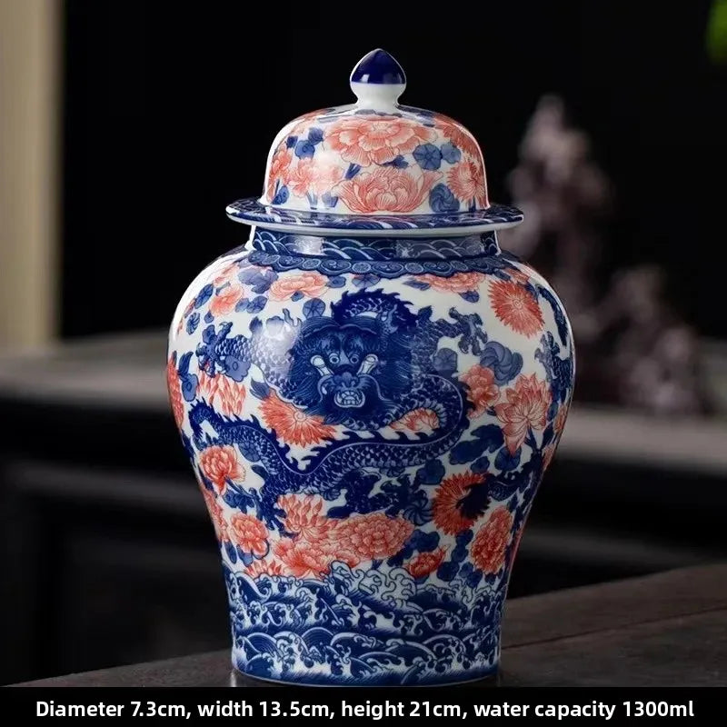 Classic Blue & White Porcelain Tea Canister – Moisture-Proof Storage Jar
