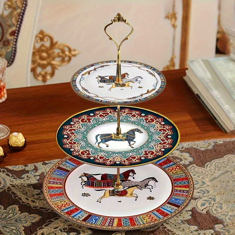 Royal European 3-Tier Wooden Stand – Vintage Palace Decor